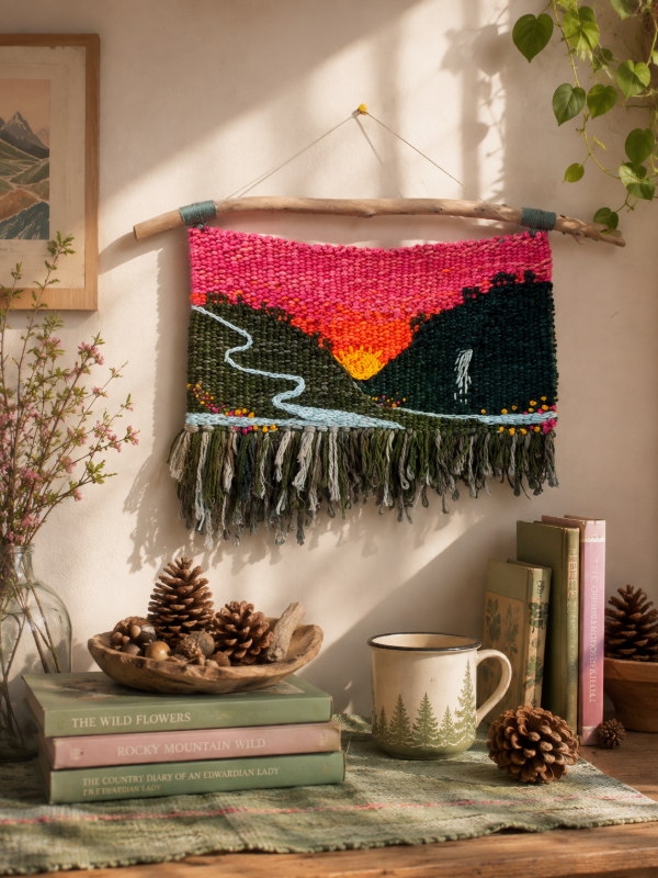 Producto - Tapiz artesanal Patagonia tejido en telar 64x42 cm. - 0
