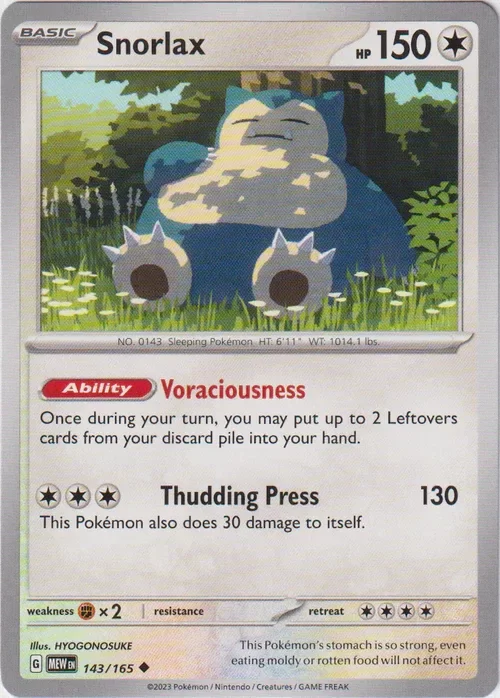 Producto - Snorlax - 143/165 - Scarlet and Violet 151
