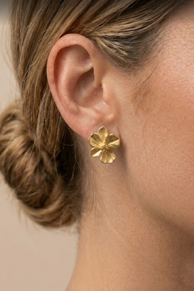 Producto - Argolla flor lisinth dorado