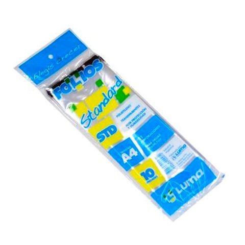 Producto - FOLIO A4 POLIETILENO ESTANDAR 35 MICRONES X10 LUMA