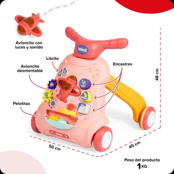 Producto - Caminador 1801 Musical Bebesit Rosa