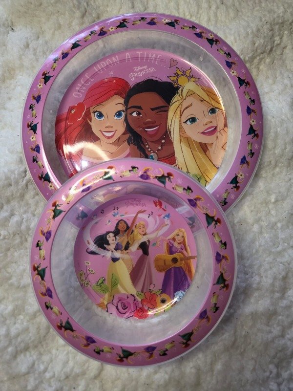 Producto - Set de Plato playo + Plato Hondo Princesas