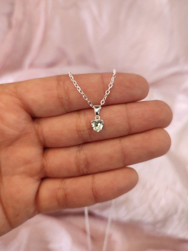 Producto - Collar acero blanco dije cubic corazón