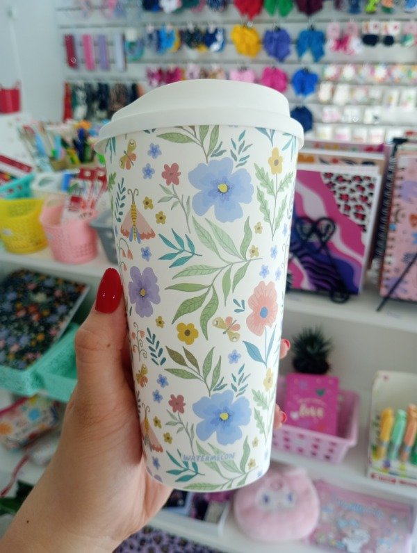 Producto - Vaso Coffe Blanco con Flores