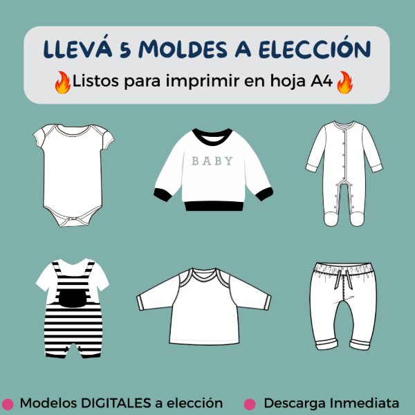 Producto - Pack 5 Moldes a Elección Bebés