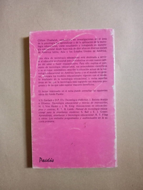 Producto - Tecnología educacional para el docente - Clifton Chadwick - Paidós 1979 - 1