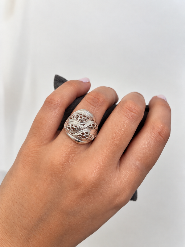 Producto - Anillo de plata 925 calado y ondulado