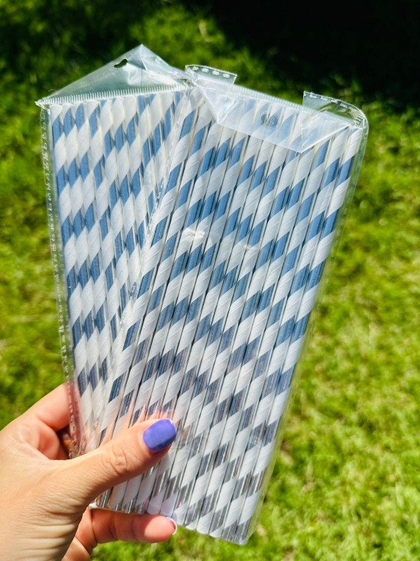 Producto - Sorbete Metalizado Plata x 25 RAYADO