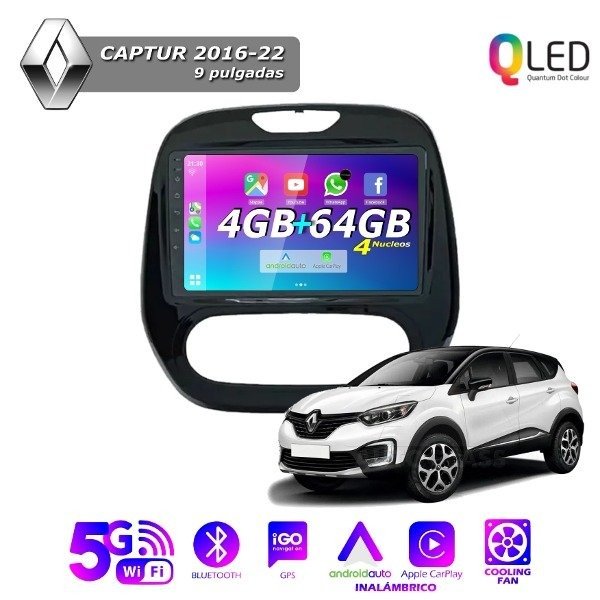 Producto - MULTIMEDIA RENAULT CAPTUR 2016/22- 4G 64M - 9" CON CAR PLAY Y ANDROID AUTO