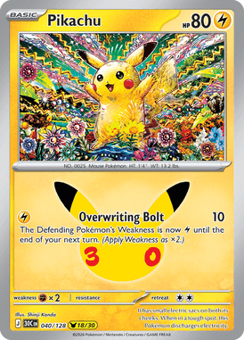 Producto - Pikachu 040/128 (30th Celebration)