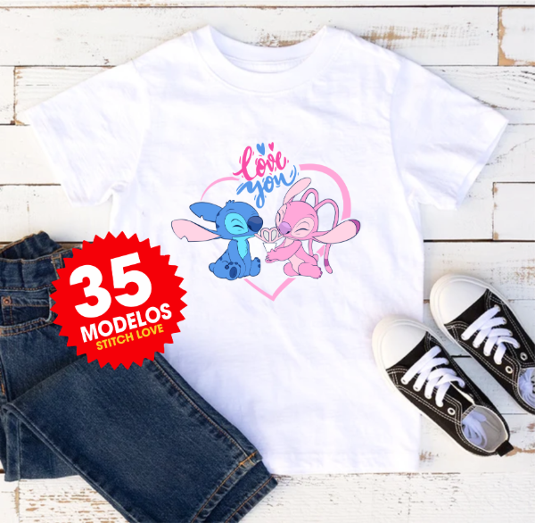 Producto - Plantillas Sublimar Remeras San Valentín Stitch Love Sublimación DTF #R255