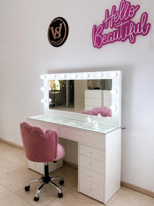 Producto - Combo Maquillador Hollywood Palace + Silla Pétalo - 1