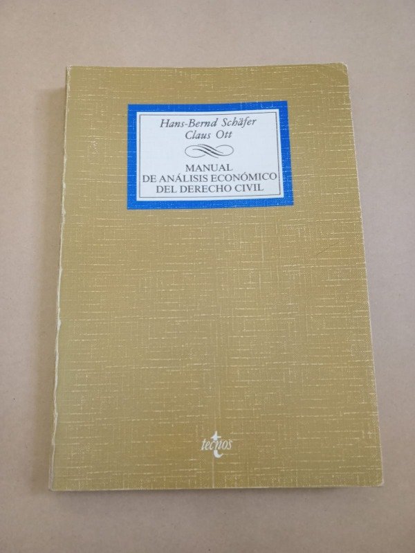 Producto - Manual de análisis económico del derecho - Hans Bernd Schäfer - Tecnos 1991 - 0