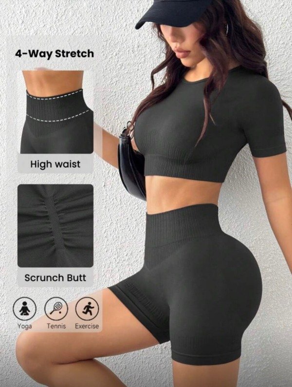 Producto - SHEIN Conjunto Calza y top Dewbera Negro