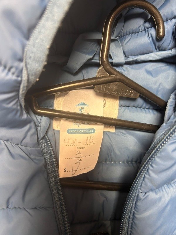 Producto - Campera inflable azul con capucha Grisino - 3