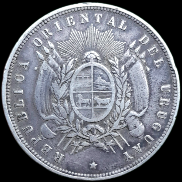Producto - Uruguay 1 Peso 1877 (300.000 Pieza Escasa) Km#17 -VF - 1