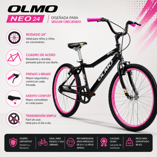 Producto - BICICLETA OLMO NEO 24 - NEGRO-FUCSIA