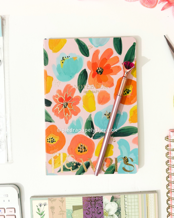 Producto - Cuaderno flowers flexible