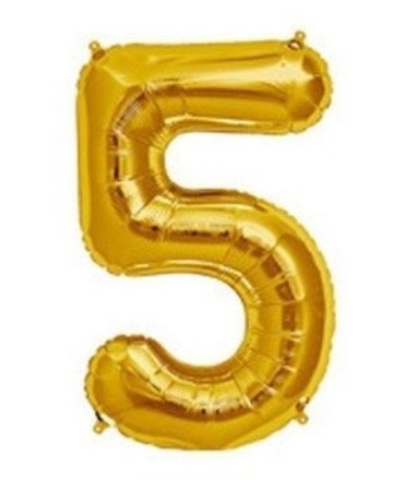 Producto - Globo Número dorado N5 - 1M x unidad