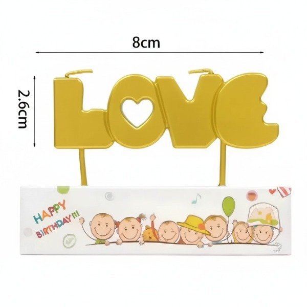 Producto - VELA DORADA LOVE 8X2.5CM - 1