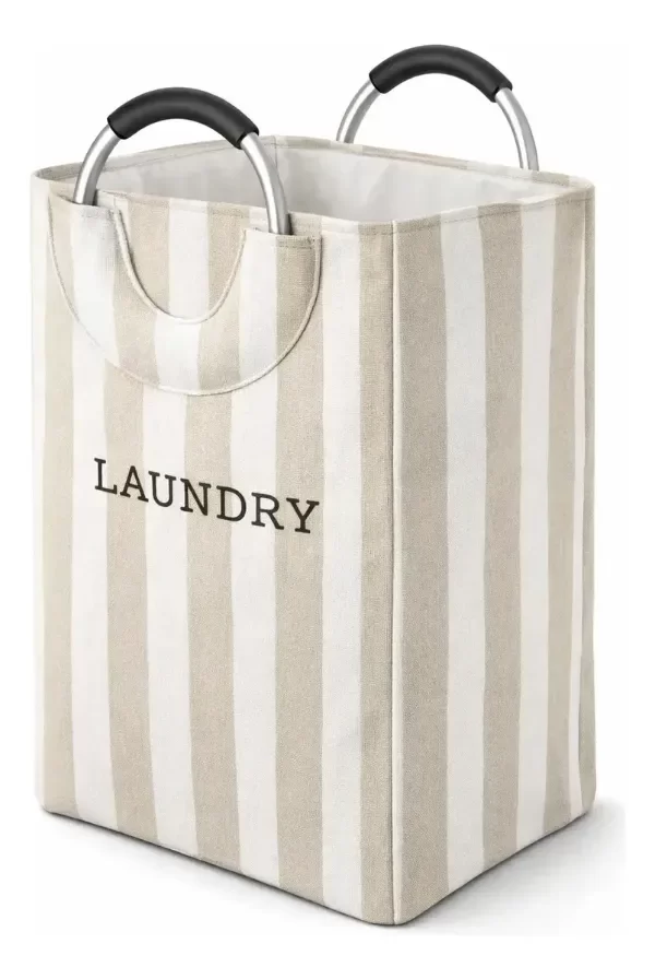 Producto - CESTO LAUNDRY RAYAS BEIGE
