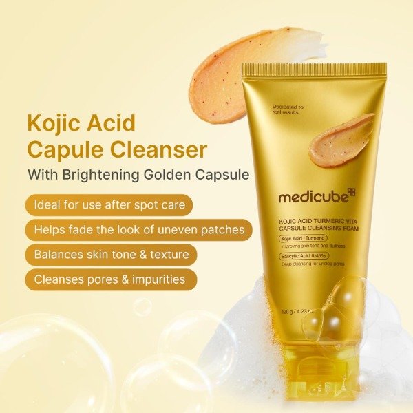 Producto - medicube Kojic Acid Turmeric Vita Capsule Cleansing Foam 120ml - 1