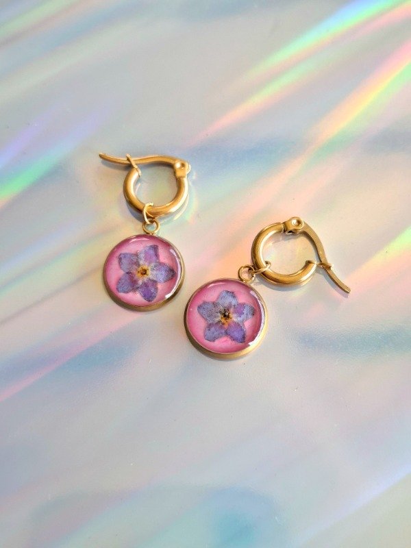 Producto - aros no me olvides de oro rosé