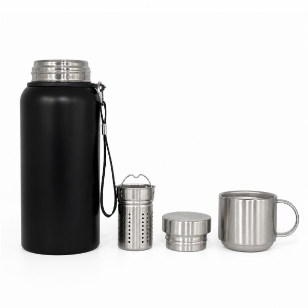 Producto - Termo de acero inoxidable 600 ml con taza e infusor