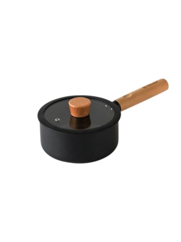 Producto - 100786 Batería de Cocina Noble 7 piezas Negro c/Mango de Madera - 4