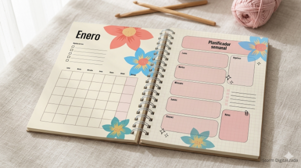 Producto - Diario del Emprendedor del Tejido - Kit Imprimible PDF para Crochet y Dos Agujas - 3