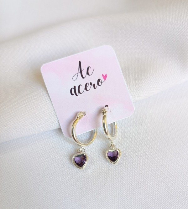 Producto - Argollas corazón uva