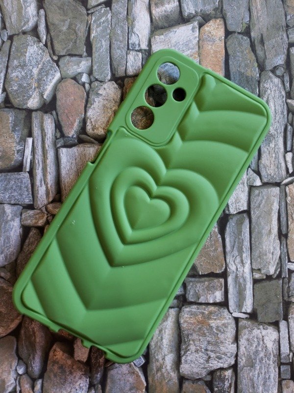 Producto - Funda puffer corazón nacional Samsung A14 verde