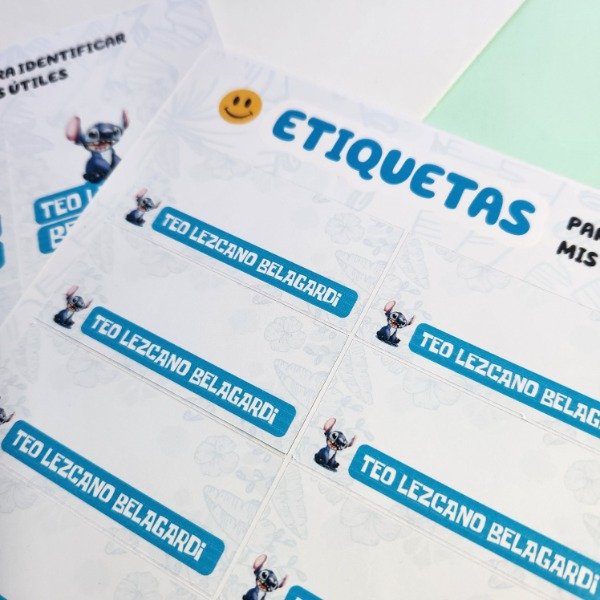 Producto - Etiquetas escolares