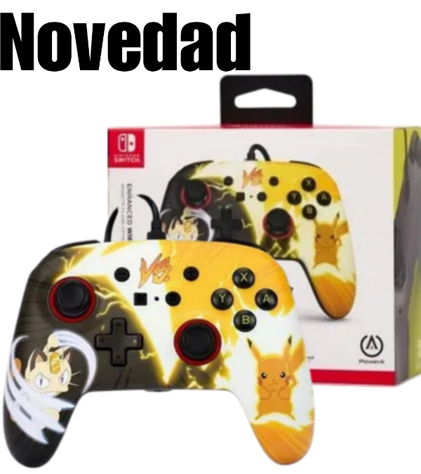 Producto - Joystick Enhanced Wired Controller Pikachu vs Meowth