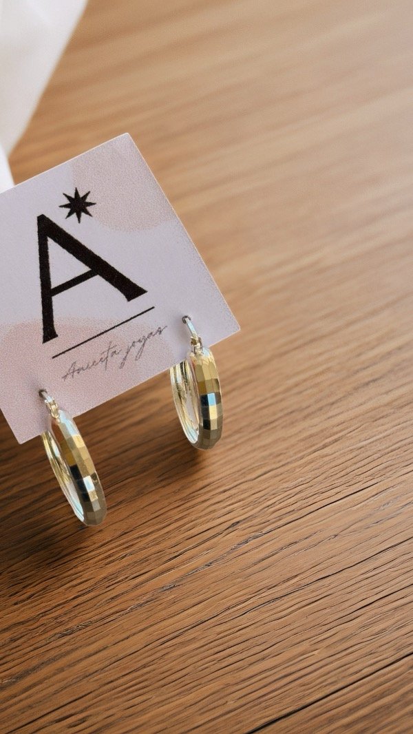 Producto - Aritos argollas espejados 2cm A240
