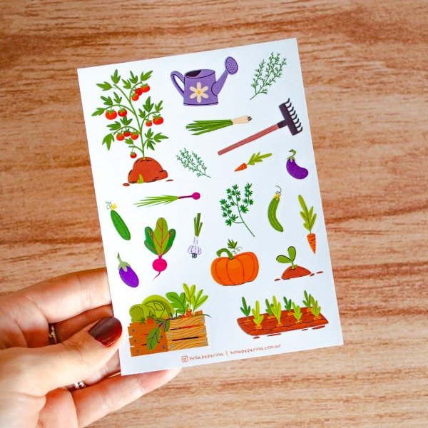 Producto - Plancha de stickers - Jardinería