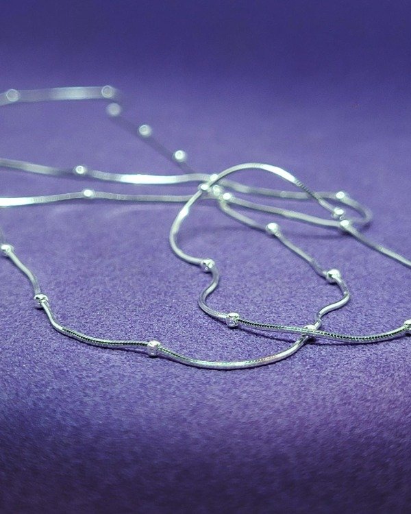Producto - C 343 - Cadena de Plata 925 - Clapton con bolitas - 45 cm