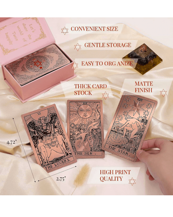 Producto - Tarot Rider Waite Gold Foil. Laminas Rose Gold. A prueba de agua