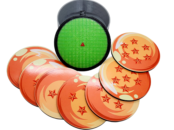 Producto - Posa Vaso De Madera Brillante HD 7 Esferas del Dragon + Soporte RADAR