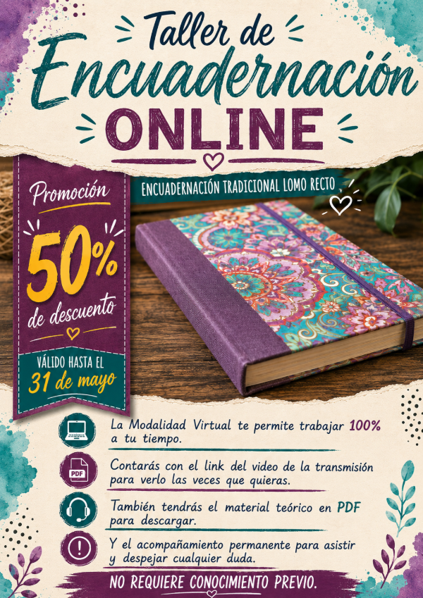 Producto - curso virtual Encuadernación Cartone