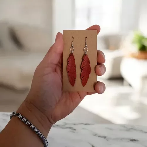 Producto - Aritos de Plumas versión marrón