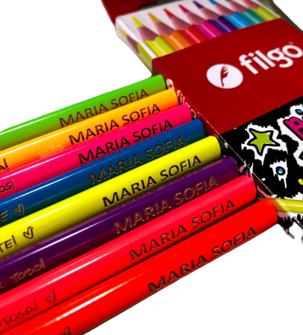 Producto - Lapices de colores Filgo x8 Neon + NOMBRE Y APELLIDO