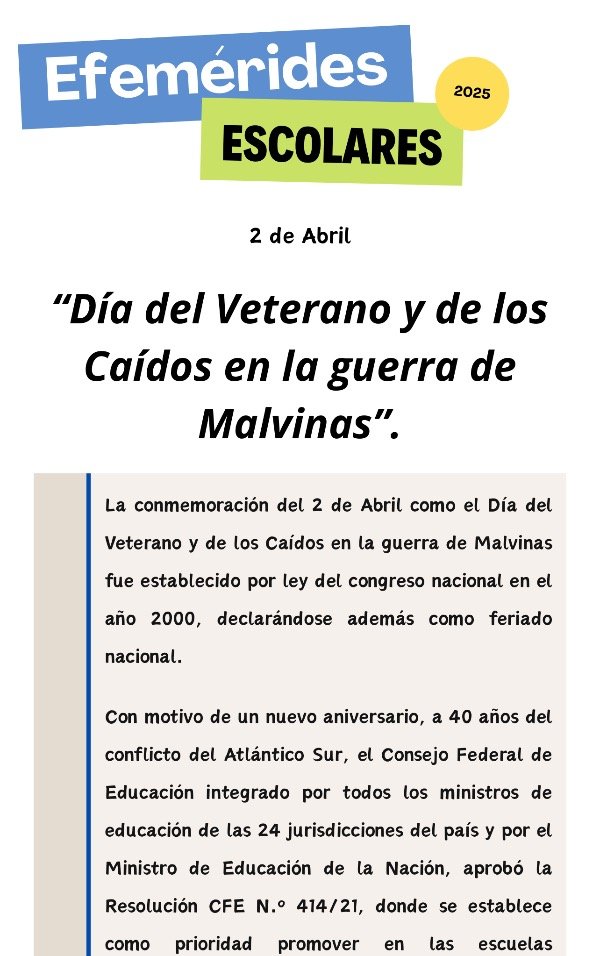 Producto - 2 de Abril: Acto escolar