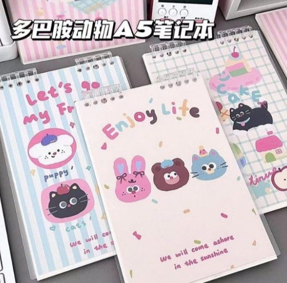 Producto - Anotador a5 con espirales desarmables estilo kawaii