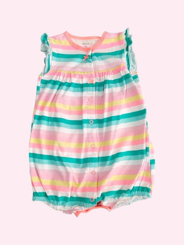 Producto - Romper rayado colores neon con cupecake Carters 24 meses