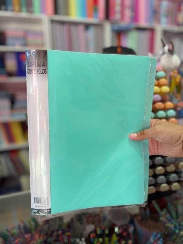 Producto - Carpeta c/ 20 folios A4 - verde pastel