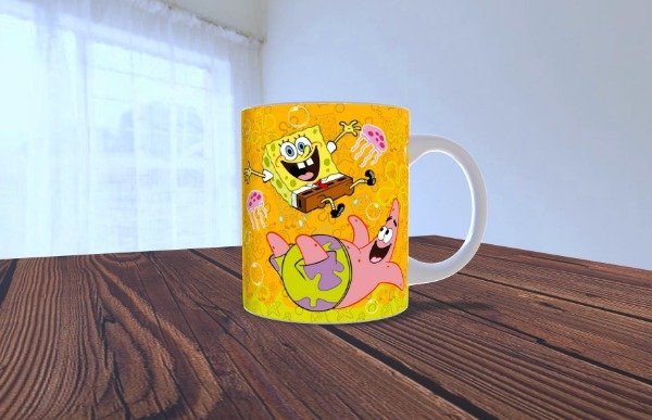 Producto - Taza de ceramica- Bob esponja medusa