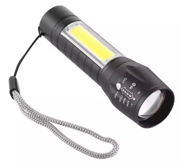 Producto - Linterna mini táctica led aluminio recargable usb 200L 100M con estuche