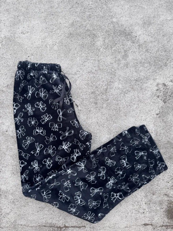 Producto - Pantalon Polar Soft Negro con Moños