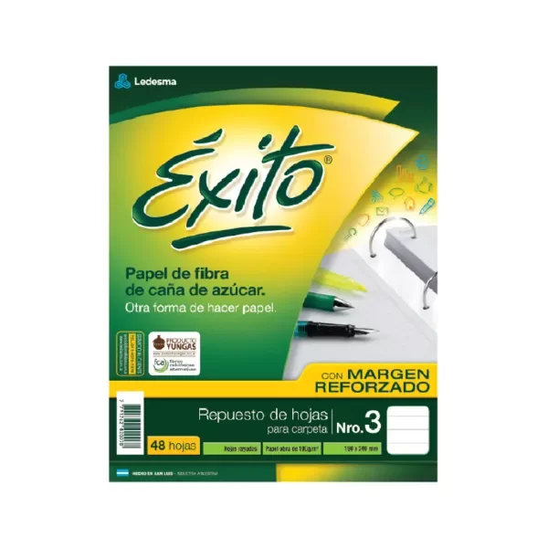 Producto - REPUESTO ESCOLAR DE CARPETA EXITO N3